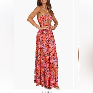 Petal & Pup Sarai Floral Cutout Maxi Dress